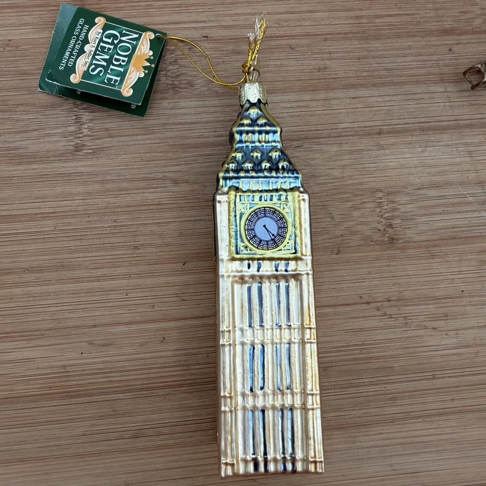 Kurt Adler 5-1/2-Inch Noble Gems Glass Big Ben Ornament‎